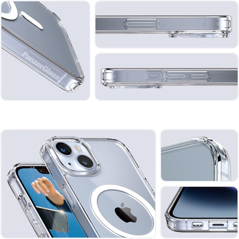 MagSafe Hülle für Apple iPhone 16 Pro, PanzerGlass, HardCase, Weiß Transparent