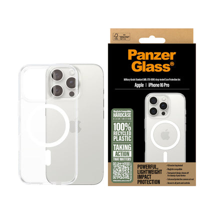 MagSafe Hülle für Apple iPhone 16 Pro, PanzerGlass, HardCase, Weiß Transparent