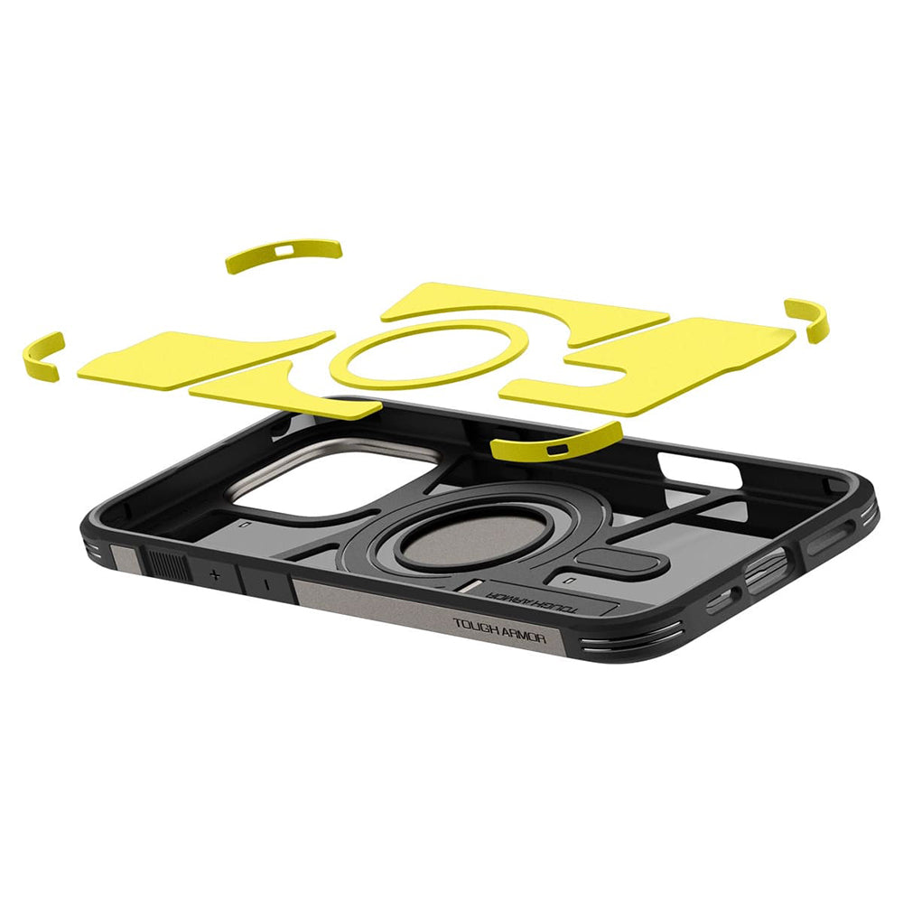 MagSafe Hülle für Apple iPhone 16 Pro, Spigen, Tough Armor, Grau ACS08145