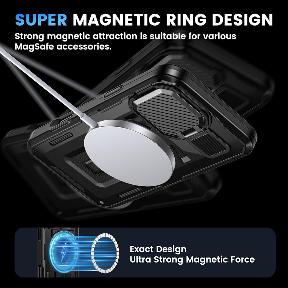 MagSafe-Hülle für Apple iPhone 16 Pro, Techsuit, CamVault, Schwarz