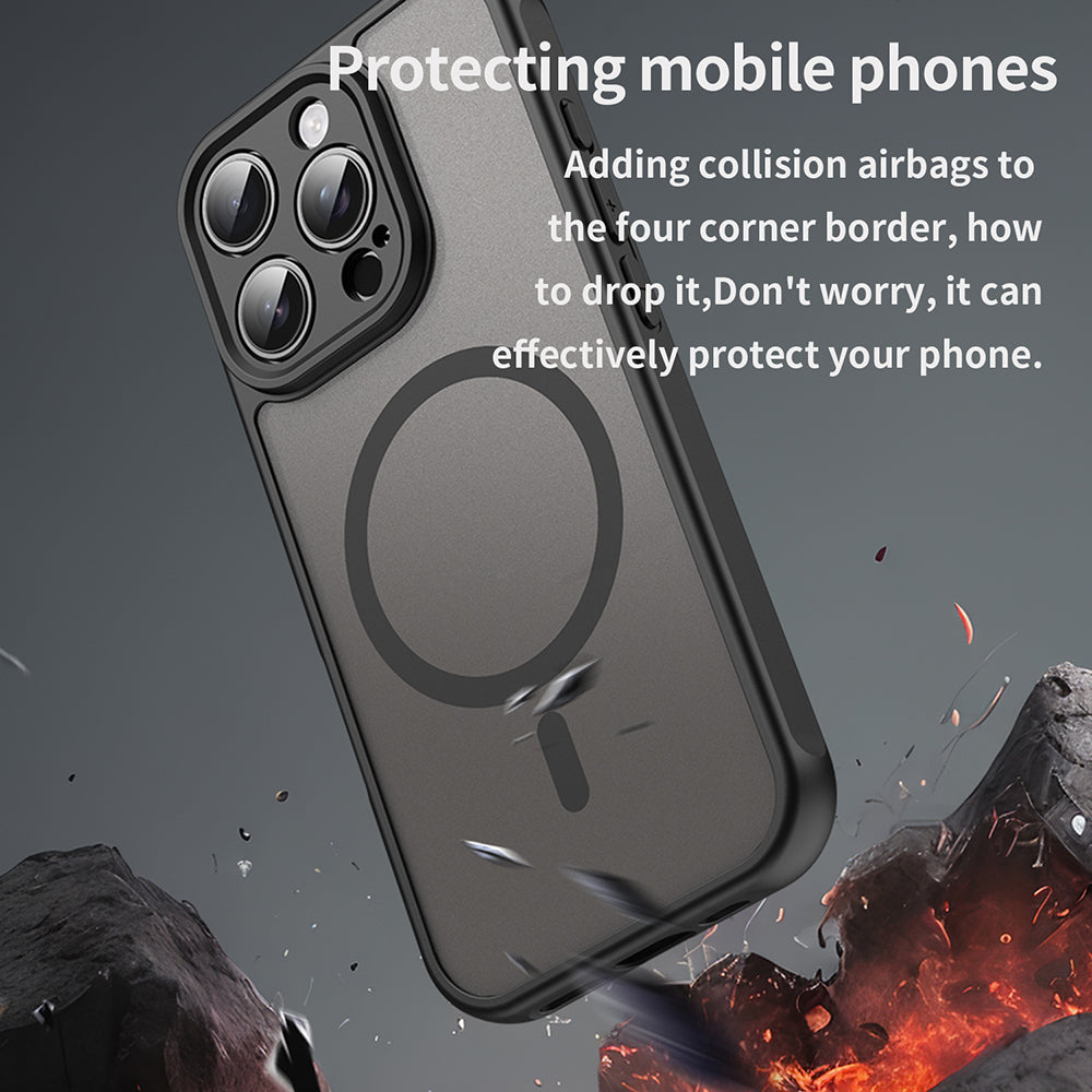 MagSafe-Hülle für Apple iPhone 16 Pro, Techsuit, HaloFrost II, Schwarz