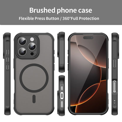 MagSafe-Hülle für Apple iPhone 16 Pro, Techsuit, HaloFrost II, Schwarz