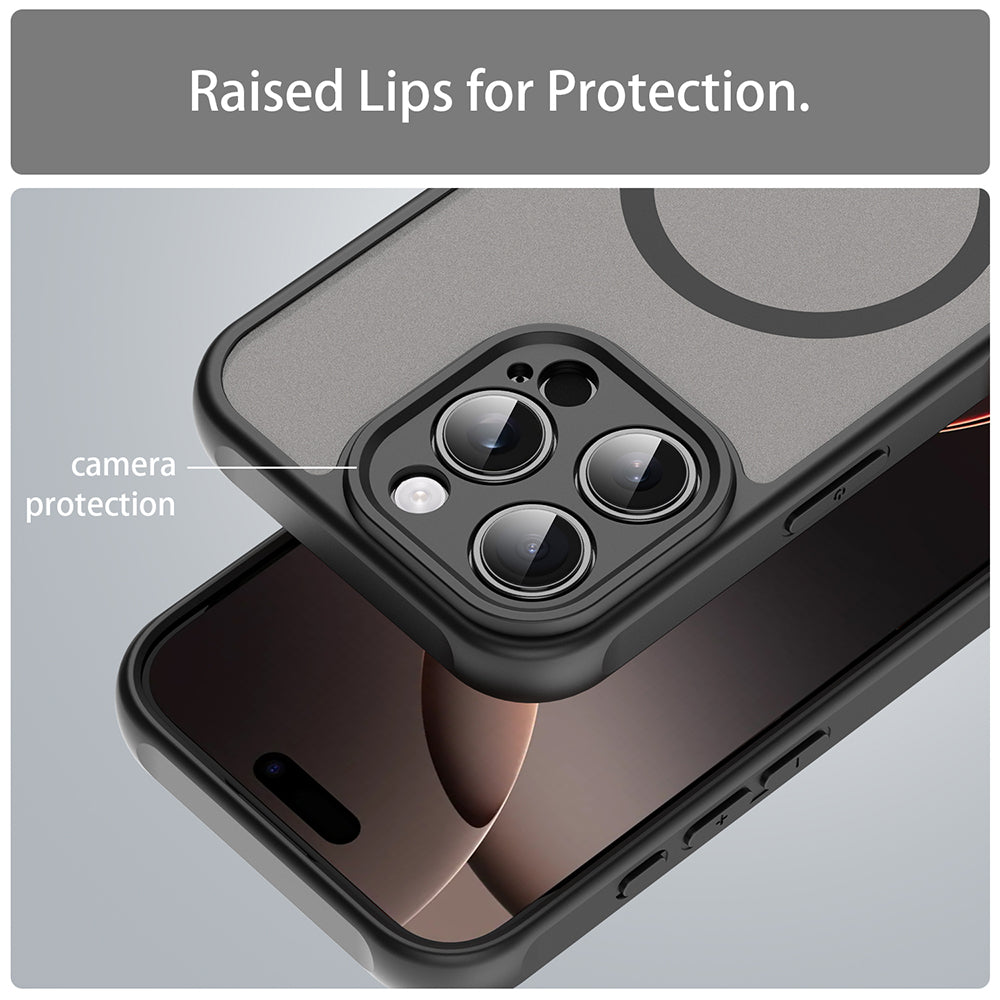 MagSafe-Hülle für Apple iPhone 16 Pro, Techsuit, HaloFrost II, Schwarz