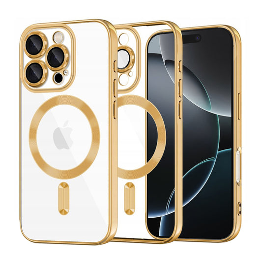 MagSafe-Hülle für Apple iPhone 16 Pro, Techsuit, Luxury Crystal, Gold