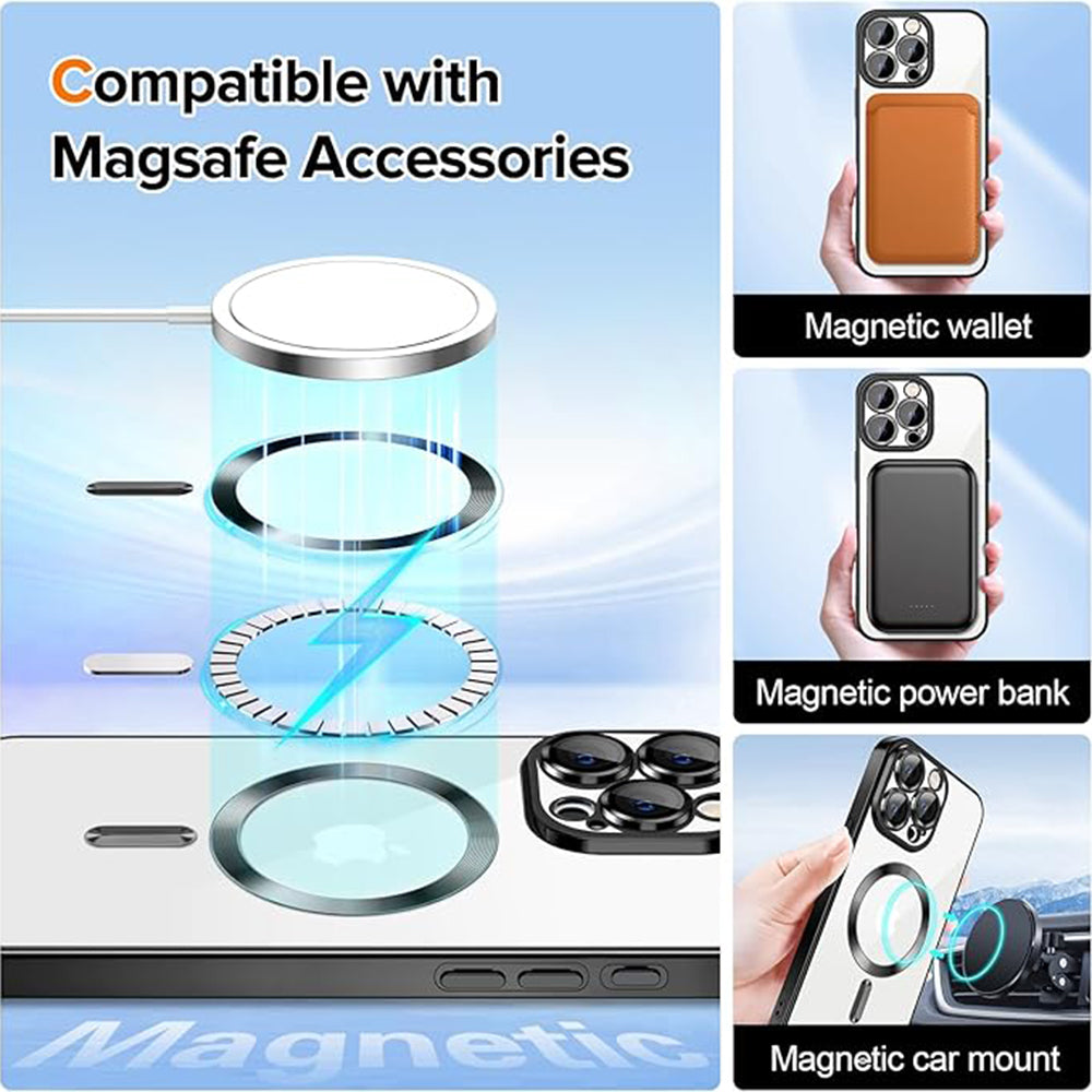 MagSafe-Hülle für Apple iPhone 16 Pro, Techsuit, Luxury Crystal, Gold