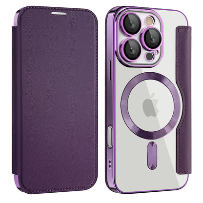 MagSafe Case for Apple iPhone 16 Pro, Techsuit, SmartMag Book, Purple