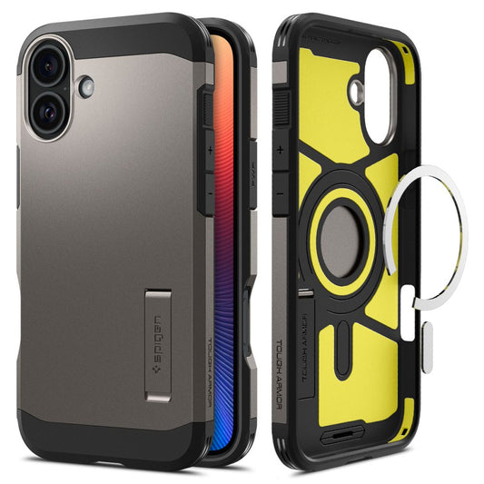 MagSafe Hülle für Apple iPhone 16, Spigen, Tough Armor, Grau