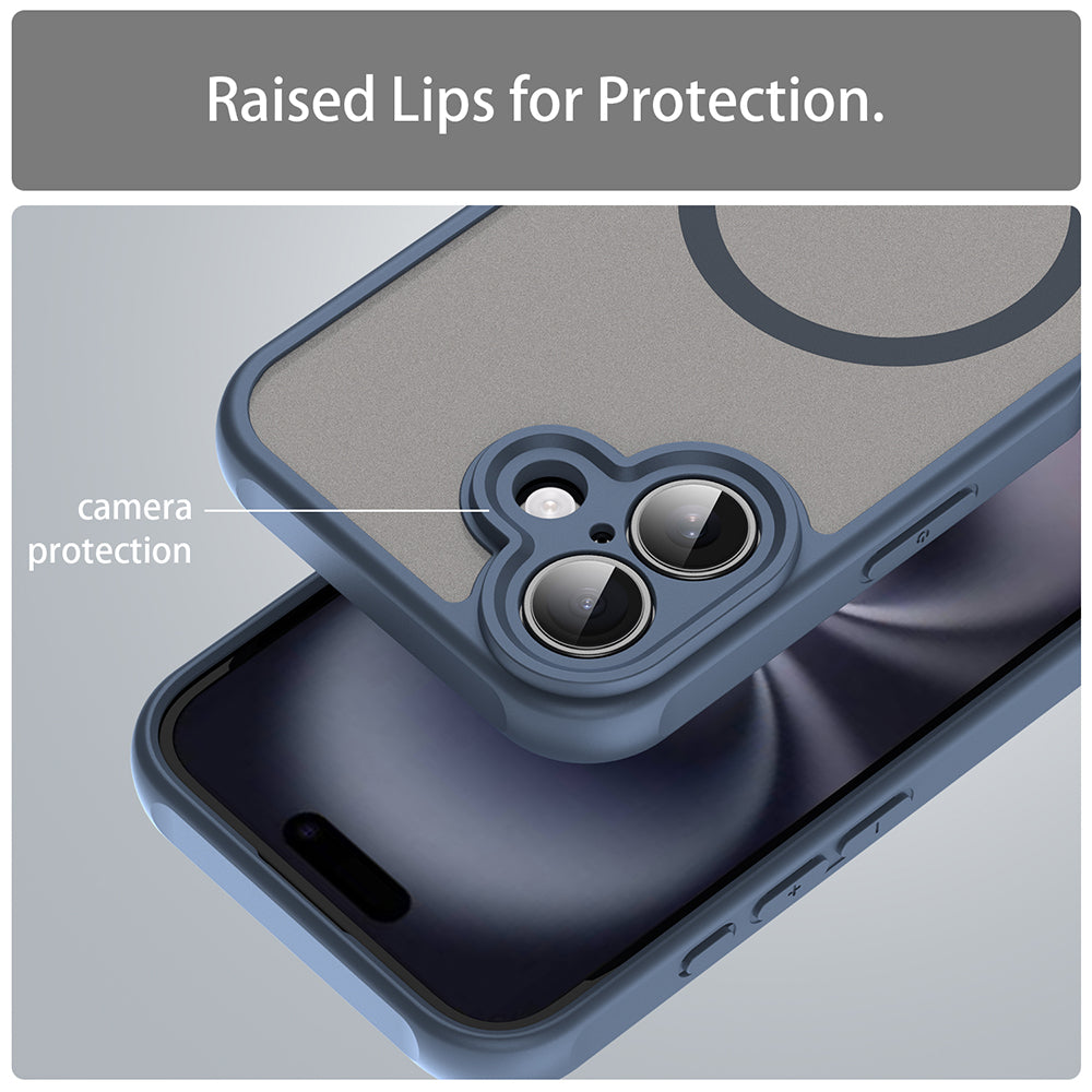 MagSafe-Hülle für Apple iPhone 16, Techsuit, HaloFrost II, Marineblau