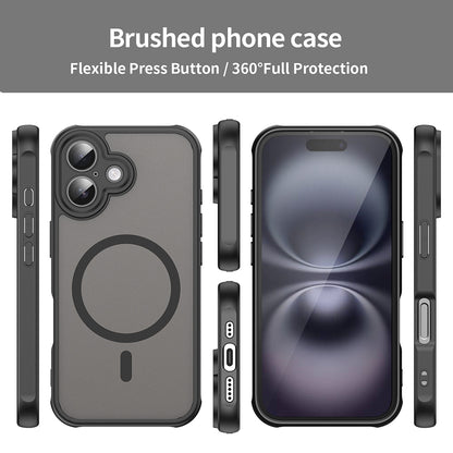 MagSafe-Hülle für Apple iPhone 16, Techsuit, HaloFrost II, Schwarz