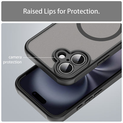 MagSafe-Hülle für Apple iPhone 16, Techsuit, HaloFrost II, Schwarz