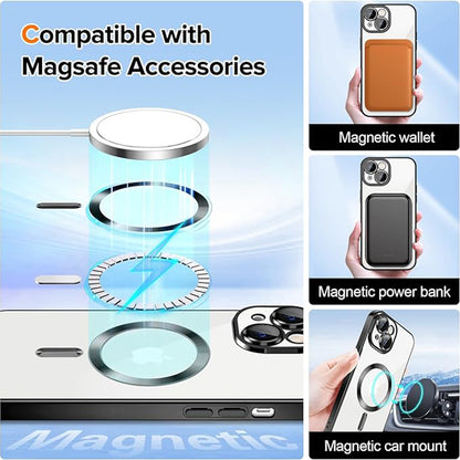 MagSafe-Hülle für Apple iPhone 16, Techsuit, Luxury Crystal, Rosa