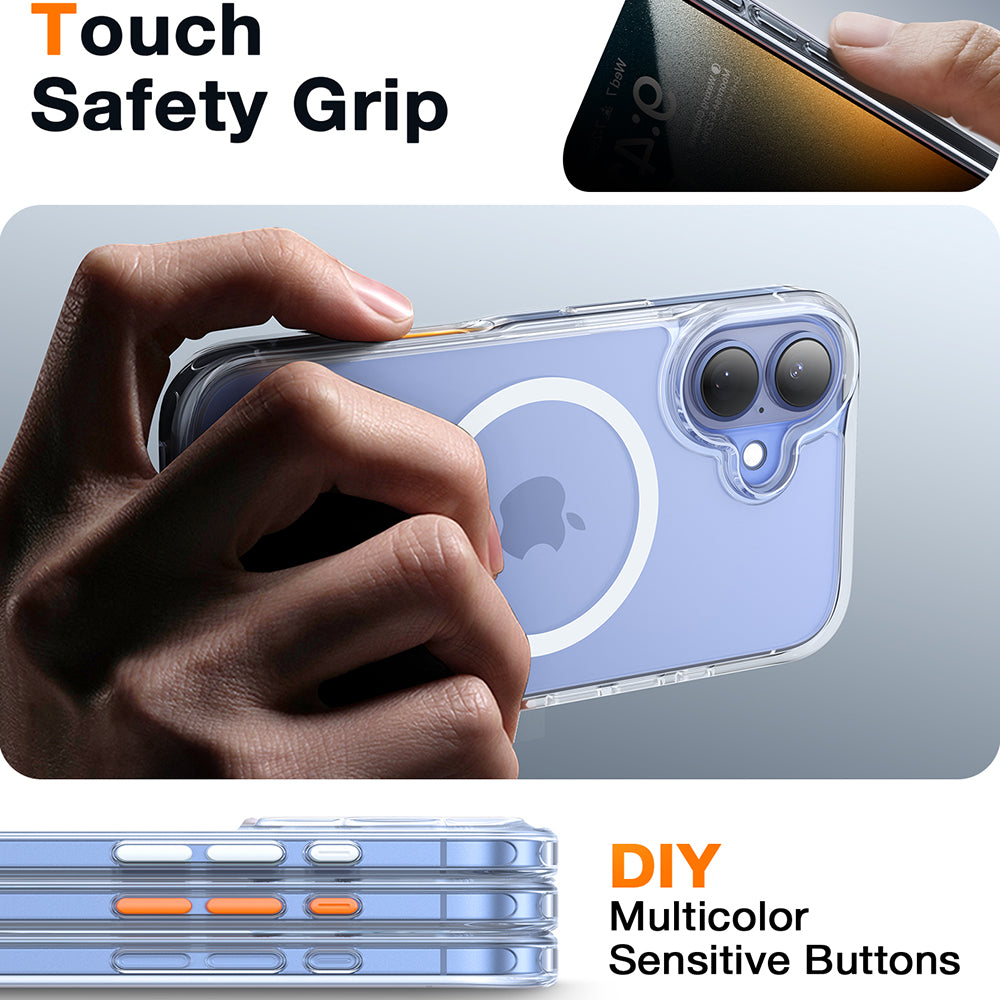 MagSafe Hülle für Apple iPhone 16, Torras, Diamond, Transparent