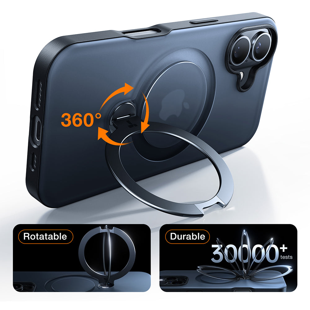 MagSafe Case for Apple iPhone 16, Torras, Ostand Spin, Transparent