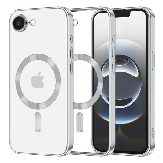 MagSafe Case for Apple iPhone 17e / 16e, Techsuit, Luxury Crystal, Silver