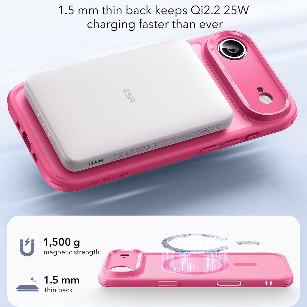 MagSafe Hülle für Apple iPhone 17 Air, ESR, Classic Hybrid, Satinrosa