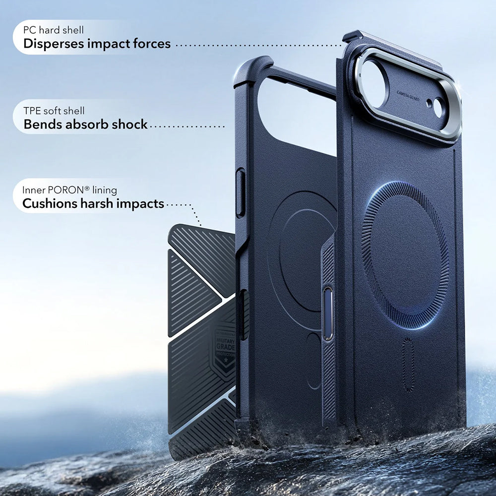 MagSafe Hülle für Apple iPhone 17 Air, ESR, Cyber Armor Kickstand, Blau