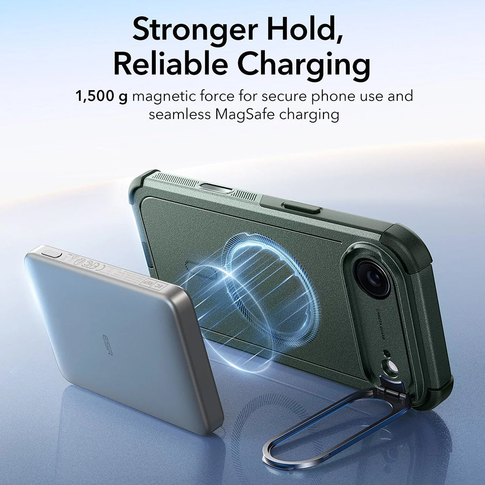 MagSafe Hülle für Apple iPhone 17 Air, ESR, Cyber Armor Kickstand, Grün