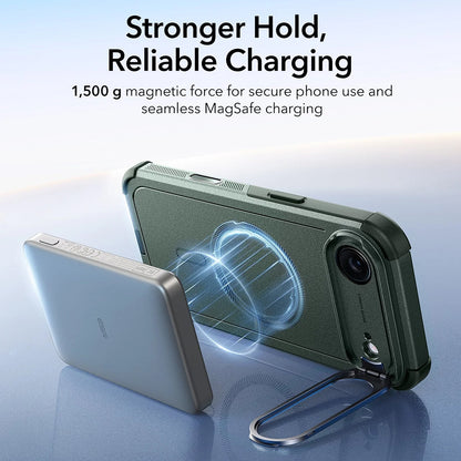 MagSafe Hülle für Apple iPhone 17 Air, ESR, Cyber Armor Kickstand, Grün