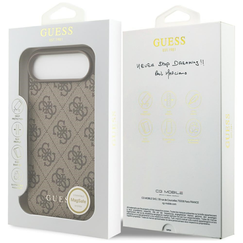 MagSafe Case for Apple iPhone 17 Air, Guess, 4G Charm Cradle, Brown