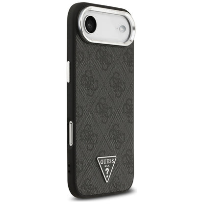 MagSafe Hülle für Apple iPhone 17 Air, Guess, 4G Triangle Logo, Schwarz Silbern