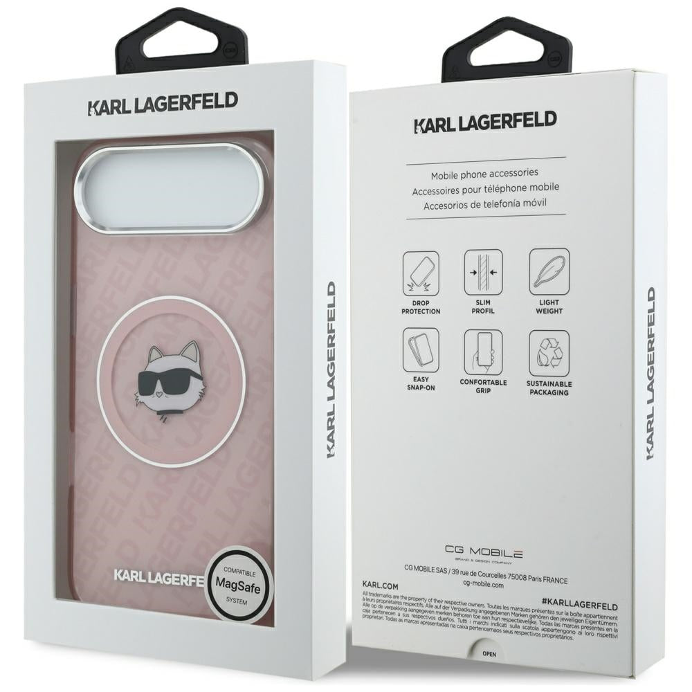 MagSafe Hülle für Apple iPhone 17 Air, Karl Lagerfeld, IML Choupette's Head, Rosa