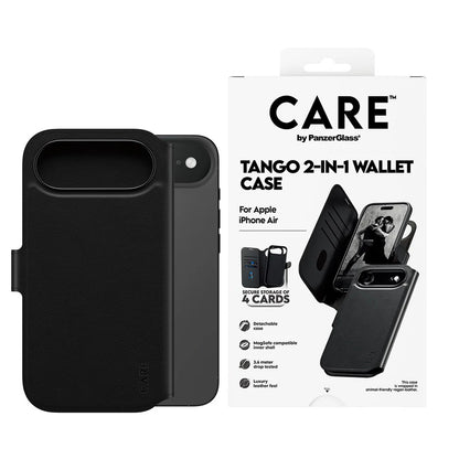 MagSafe Case for Apple iPhone 17 Air, PanzerGlass, Care Feature Tango Two-in-One, Black