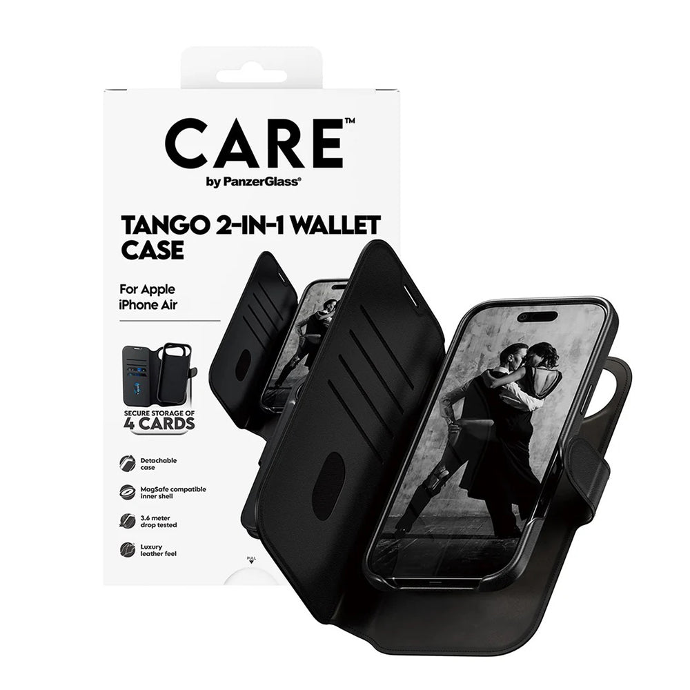 MagSafe Case for Apple iPhone 17 Air, PanzerGlass, Care Feature Tango Two-in-One, Black