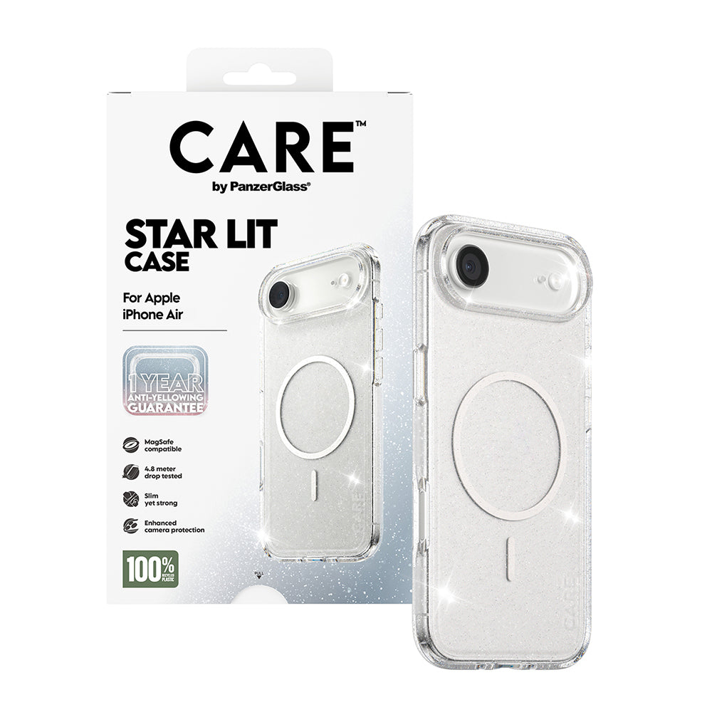 MagSafe Case for Apple iPhone 17 Air, PanzerGlass, Urban Explorer Star Lit, White Transparent