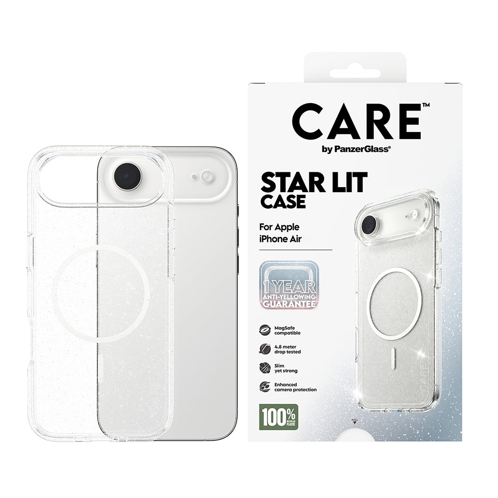 MagSafe Case for Apple iPhone 17 Air, PanzerGlass, Urban Explorer Star Lit, White Transparent