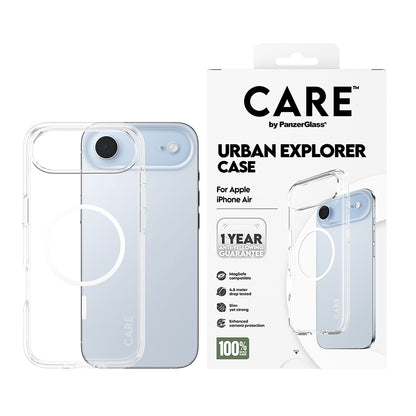 MagSafe Case for Apple iPhone 17 Air, PanzerGlass, Urban Explorer Care, White Transparent