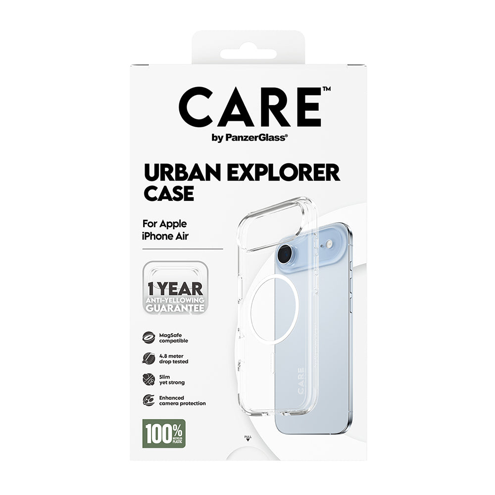 MagSafe Case for Apple iPhone 17 Air, PanzerGlass, Urban Explorer Care, White Transparent