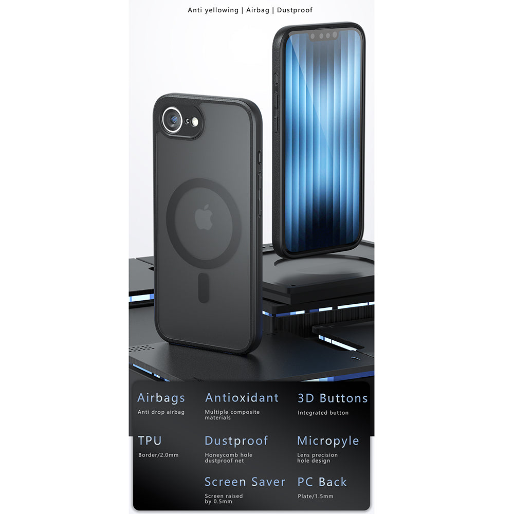 MagSafe Case for Apple iPhone 17 Air, Techsuit, PureFrost, Black