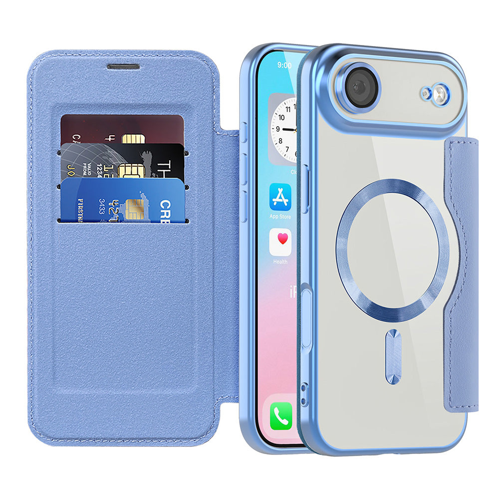 MagSafe Case for Apple iPhone 17 Air, Techsuit, SmartMag Book, Blue