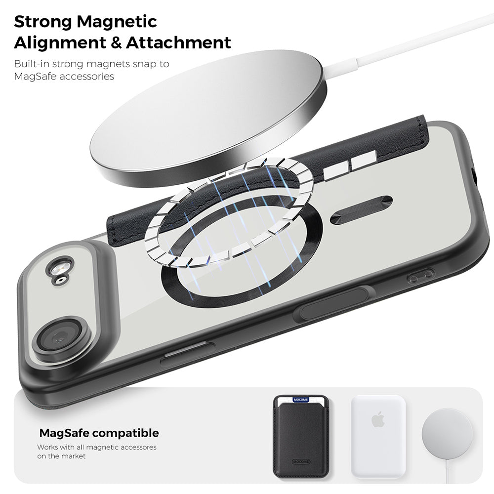 MagSafe Case for Apple iPhone 17 Air, Techsuit, SmartMag Book, Purple