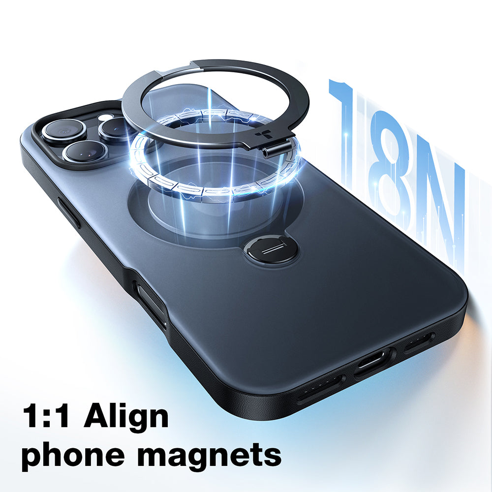 MagSafe Hülle für Apple iPhone 17 Air, Torras, Ostand Spin, Transparent