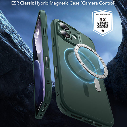 MagSafe Hülle für Apple iPhone 17, ESR, Classic Hybrid, Satin Grün