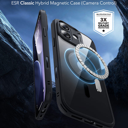 MagSafe Hülle für Apple iPhone 17, ESR, Classic Hybrid, Schwarz Transparent