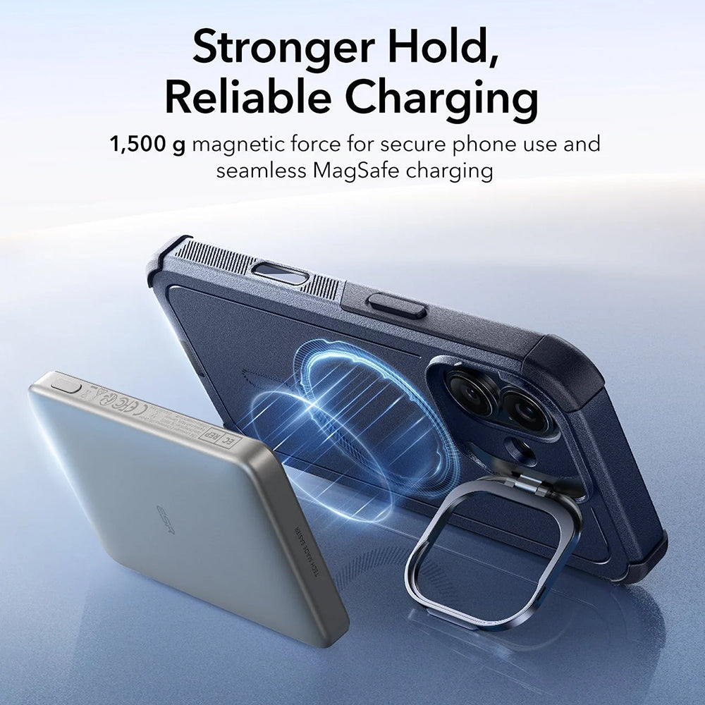 MagSafe Hülle für Apple iPhone 17, ESR, Cyber Armor Kickstand, Blau