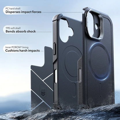 MagSafe Hülle für Apple iPhone 17, ESR, Cyber Armor Kickstand, Schwarz