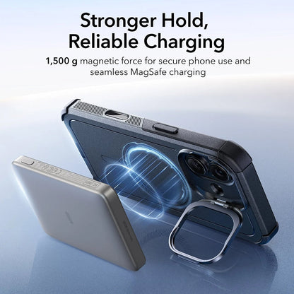 MagSafe Hülle für Apple iPhone 17, ESR, Cyber Armor Kickstand, Schwarz