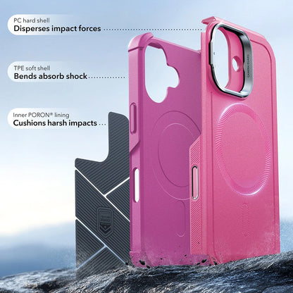 MagSafe Hülle für Apple iPhone 17, ESR, Cyber Armor Kickstand, Rosa