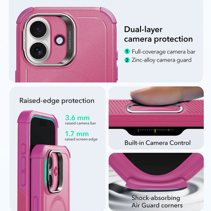 MagSafe Hülle für Apple iPhone 17, ESR, Cyber Armor Kickstand, Rosa