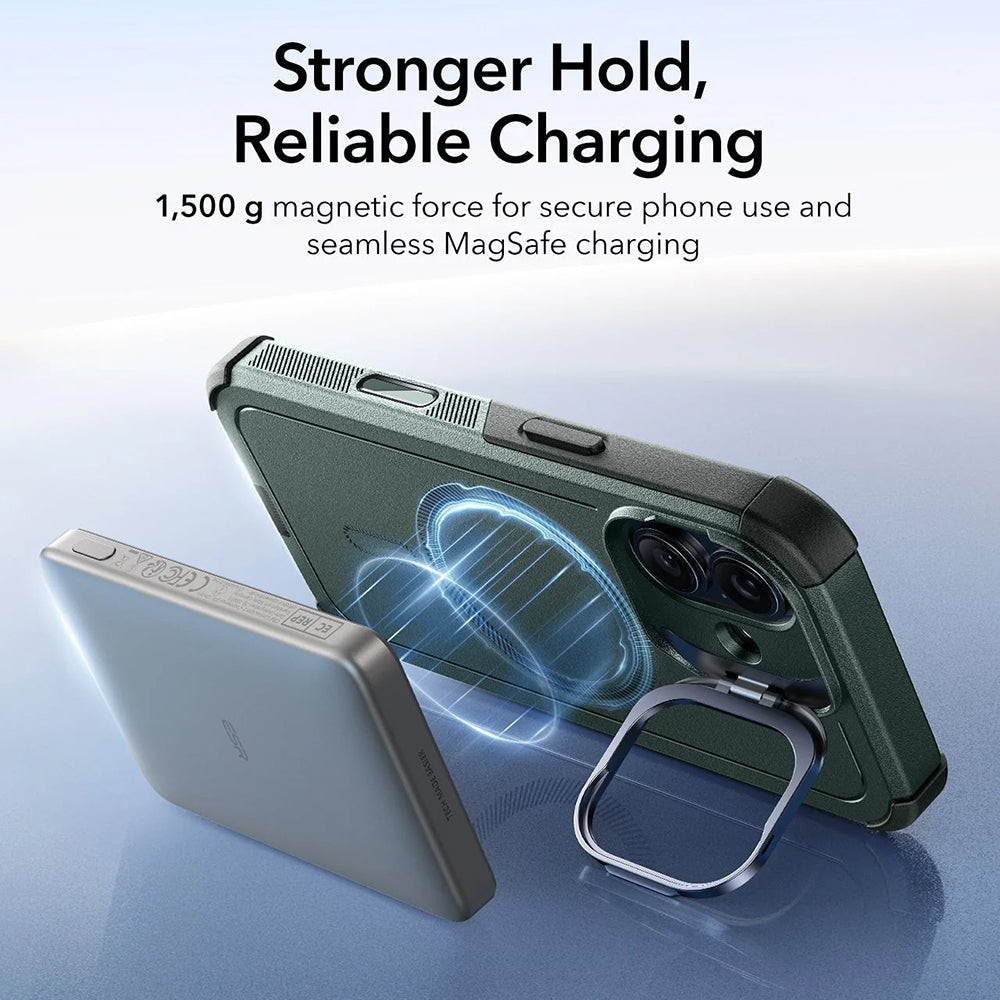 MagSafe Hülle für Apple iPhone 17, ESR, Cyber Armor Kickstand, Grün