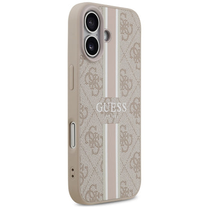 MagSafe Hülle für Apple iPhone 17, Guess, 4G Printed Stripes, Rosa