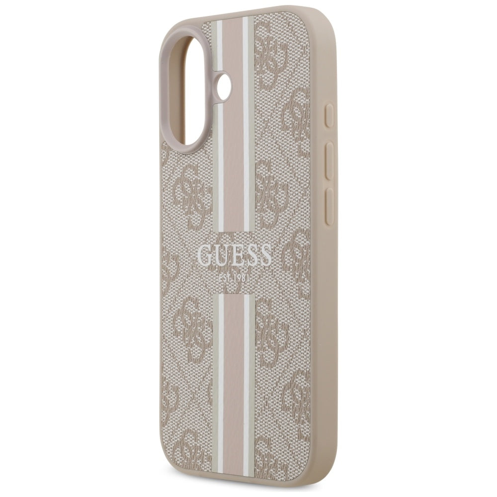 MagSafe Hülle für Apple iPhone 17, Guess, 4G Printed Stripes, Rosa