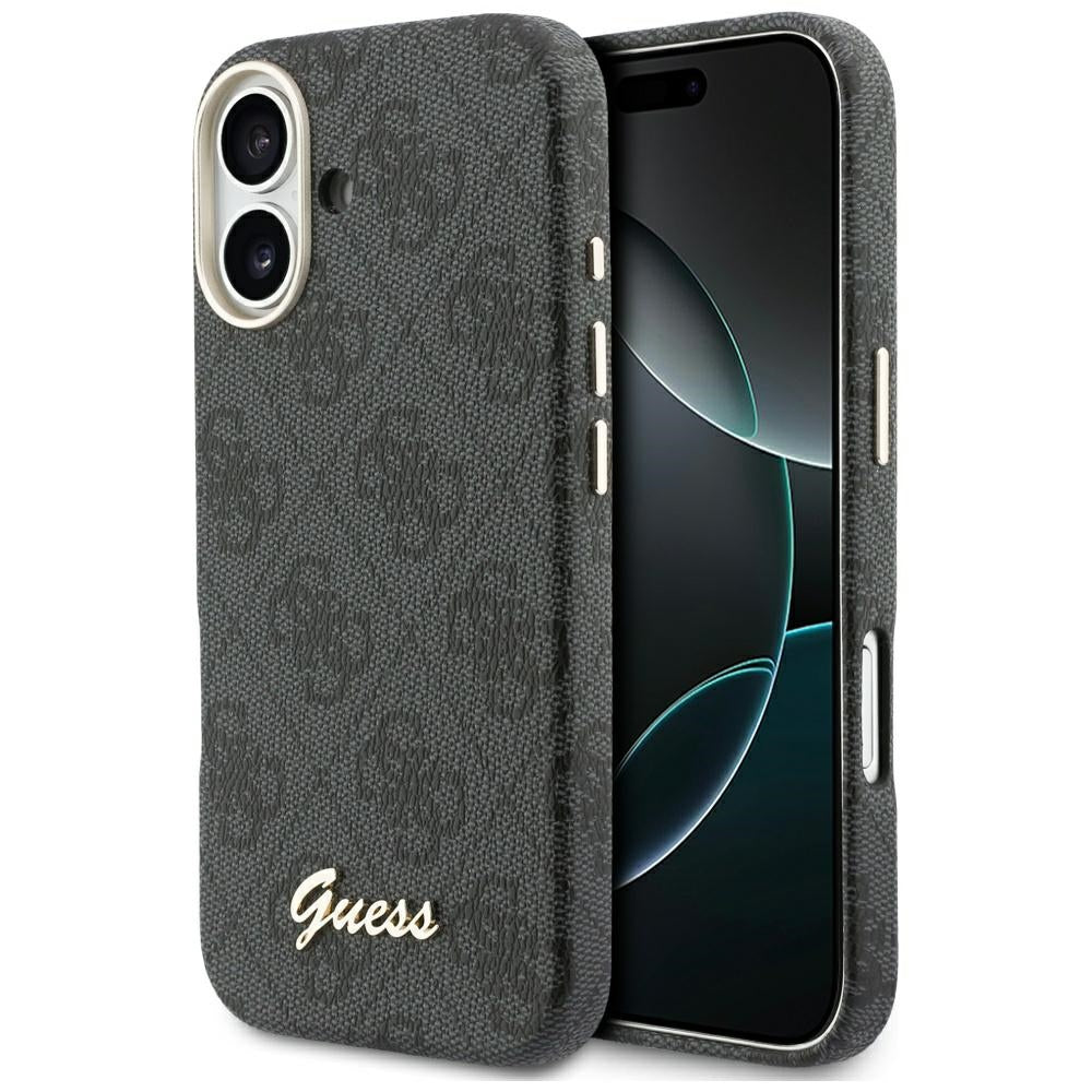 MagSafe Hülle für Apple iPhone 17, Guess, 4G Script Logo, Schwarz