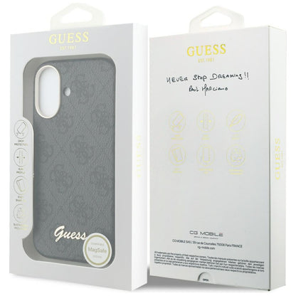 MagSafe Hülle für Apple iPhone 17, Guess, 4G Script Logo, Schwarz