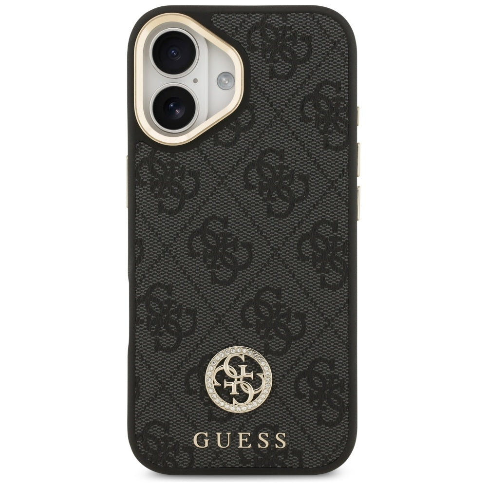 MagSafe Hülle für Apple iPhone 17, Guess, 4G Strass Logo, Schwarz