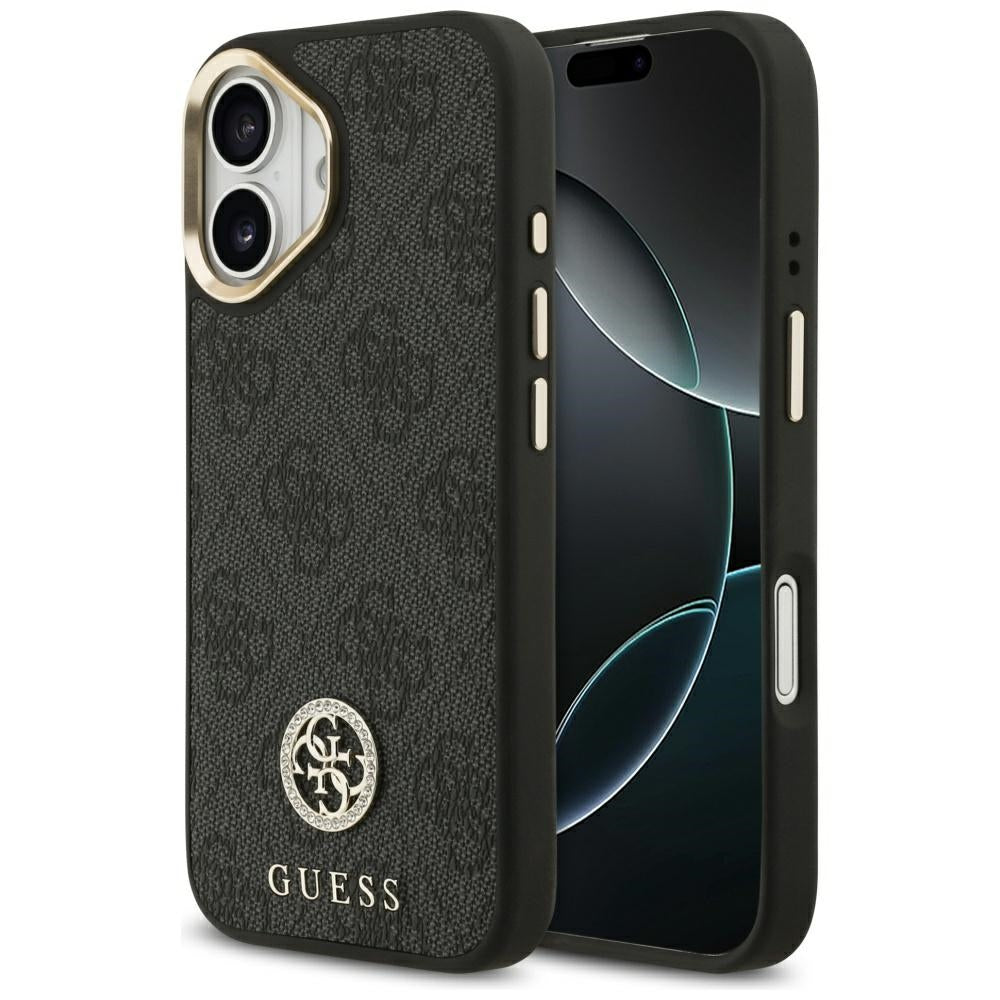 MagSafe Hülle für Apple iPhone 17, Guess, 4G Strass Logo, Schwarz