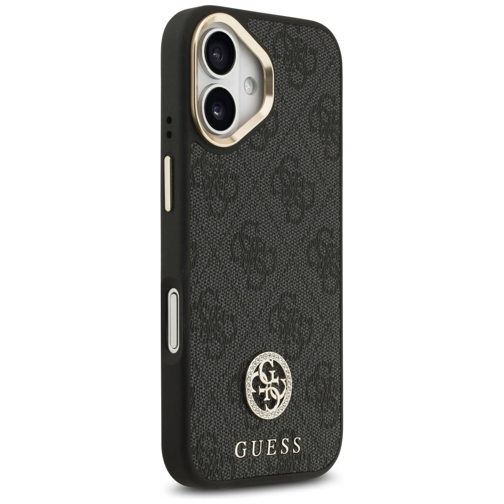 MagSafe Hülle für Apple iPhone 17, Guess, 4G Strass Logo, Schwarz